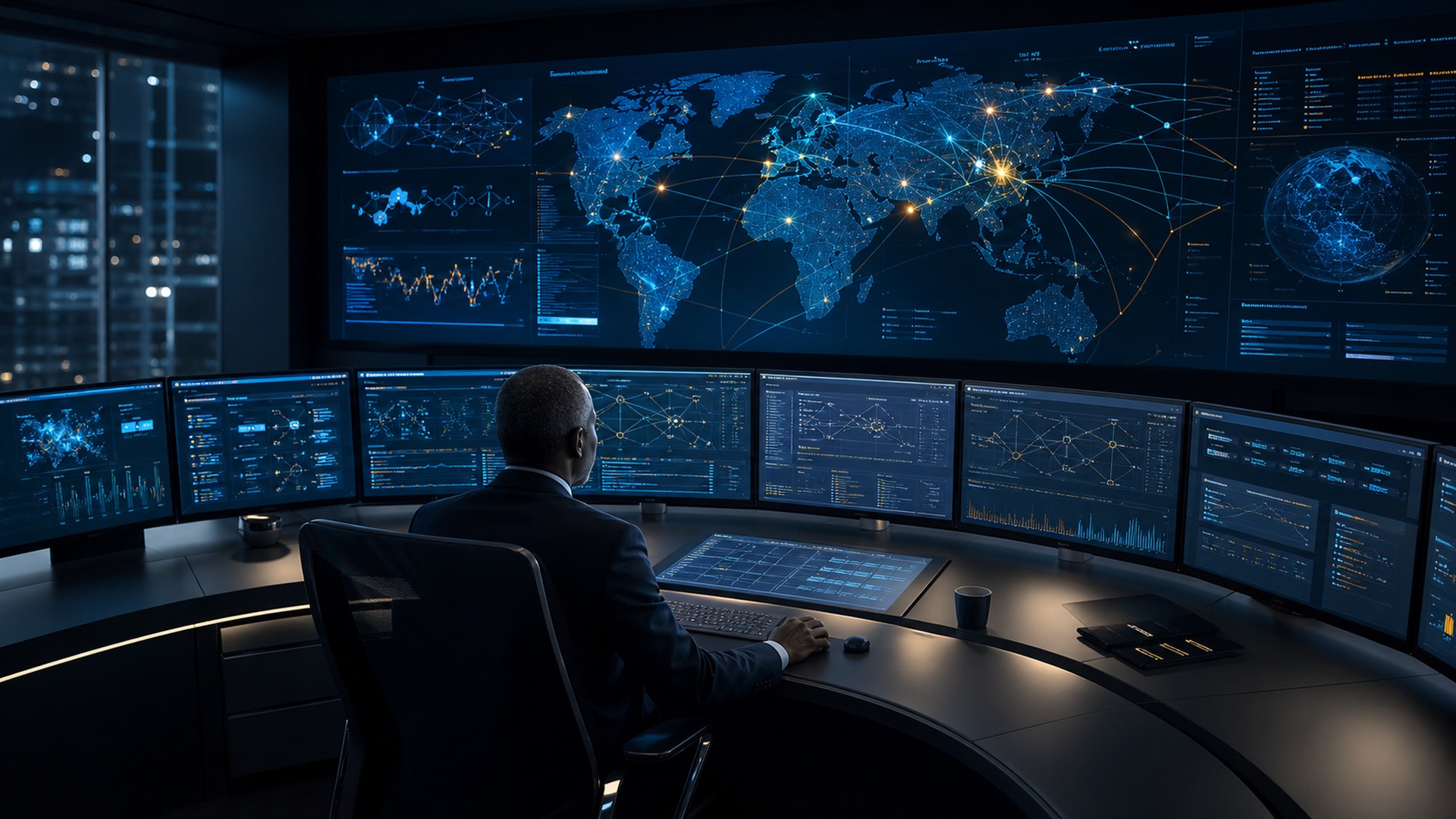 Cybersecurity operations center with AI threat detection