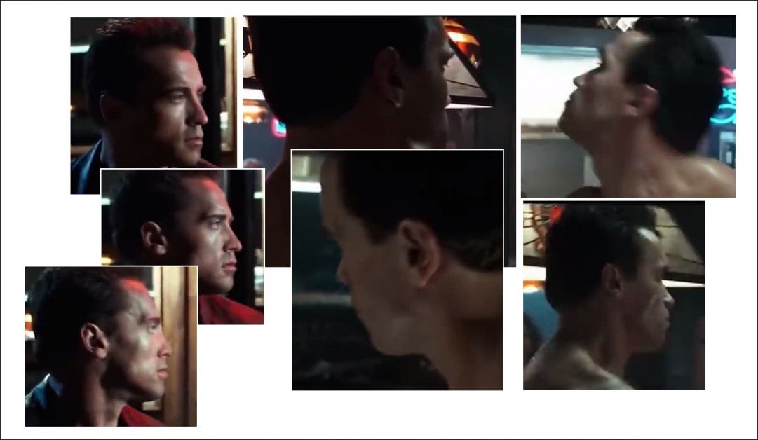 Grabs from an acclaimed deepfake video where Arnold Schwarzenegger is transformed into Sylvester Stallone – unless the angles are too tricky. Profiles remain an enduring problem with current deepfake approaches, partially because the open source software used to define facial poses in deepfake frameworks is not optimized for side-views, but mainly because of the dearth of suitable source material in either one or both of the necessary datasets. Source: https://www.youtube.com/watch?v=AQvCmQFScMA