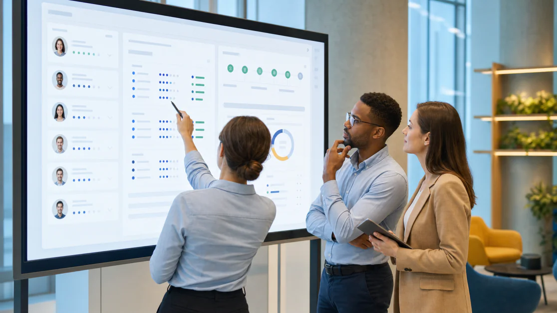 Recruiting team reviewing AI-assisted candidate matching