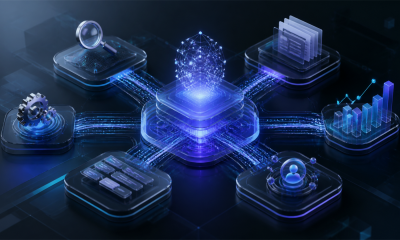 AI platform connecting business research, documents, analytics, CRM, and automation workflows