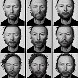 An collage of human faces created with Stable Diffusion 1.5