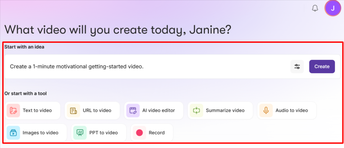 Pictory kullanarak, bir komut veya araç yardımıyla video oluşturma.
