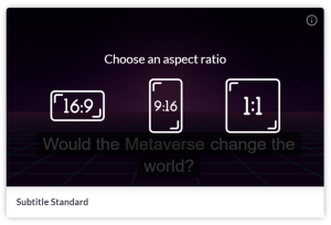 Choosing an aspect ratio using Pictory.