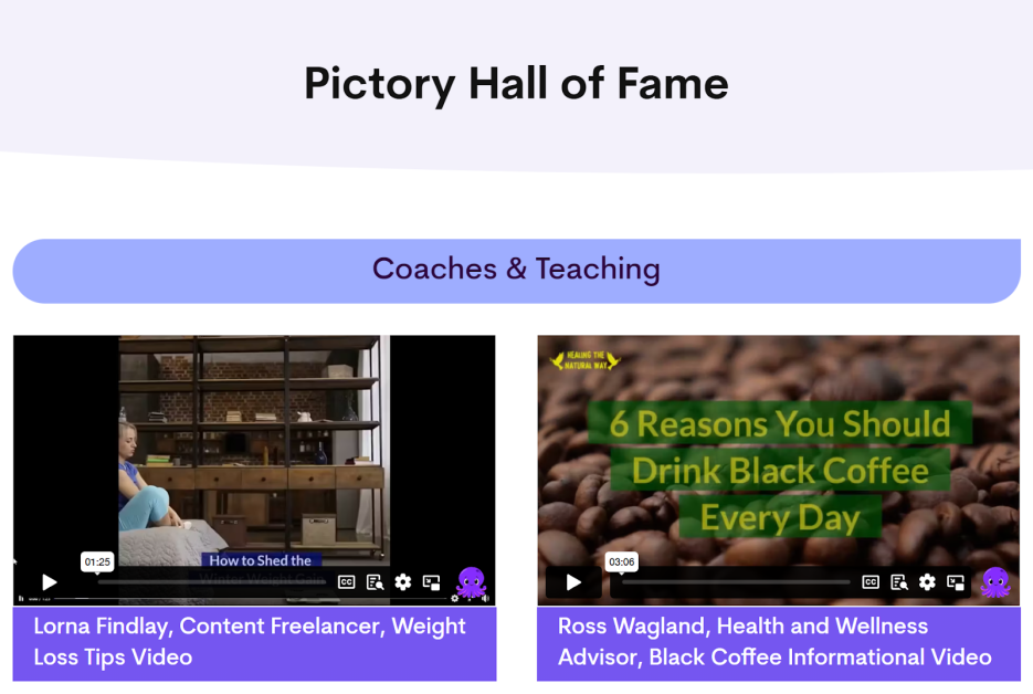 A Pictory Hall of Fame.