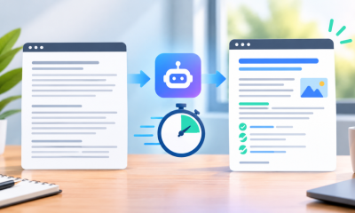An AI SEO tool optimizing an article in seconds.