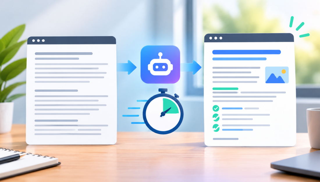 An AI SEO tool optimizing an article in seconds.