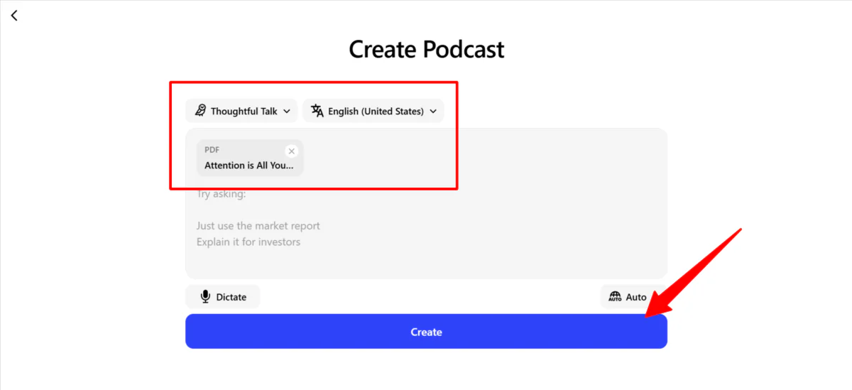 Creazione di un podcast AI in Speechify.