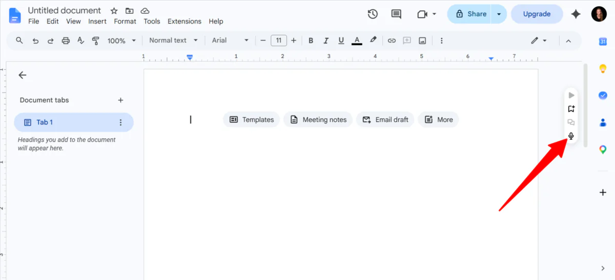 Utilizzo dello strumento di scrittura vocale di Speechify.