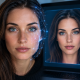 A woman generating an AI avatar clone that looks just like her.