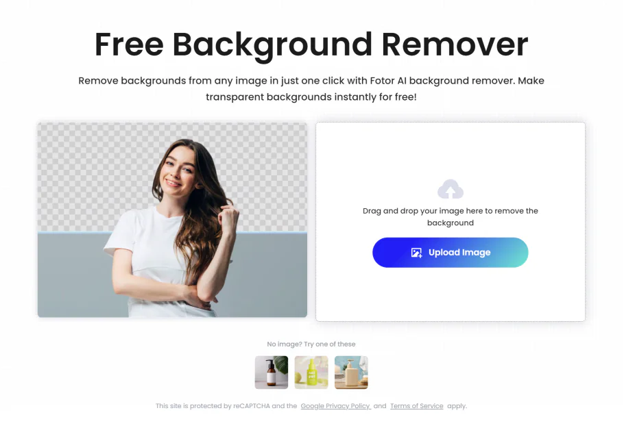 Fotor AI background remover.