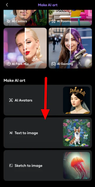 تحديد النص إلى صورة في تطبيق Photoleap.