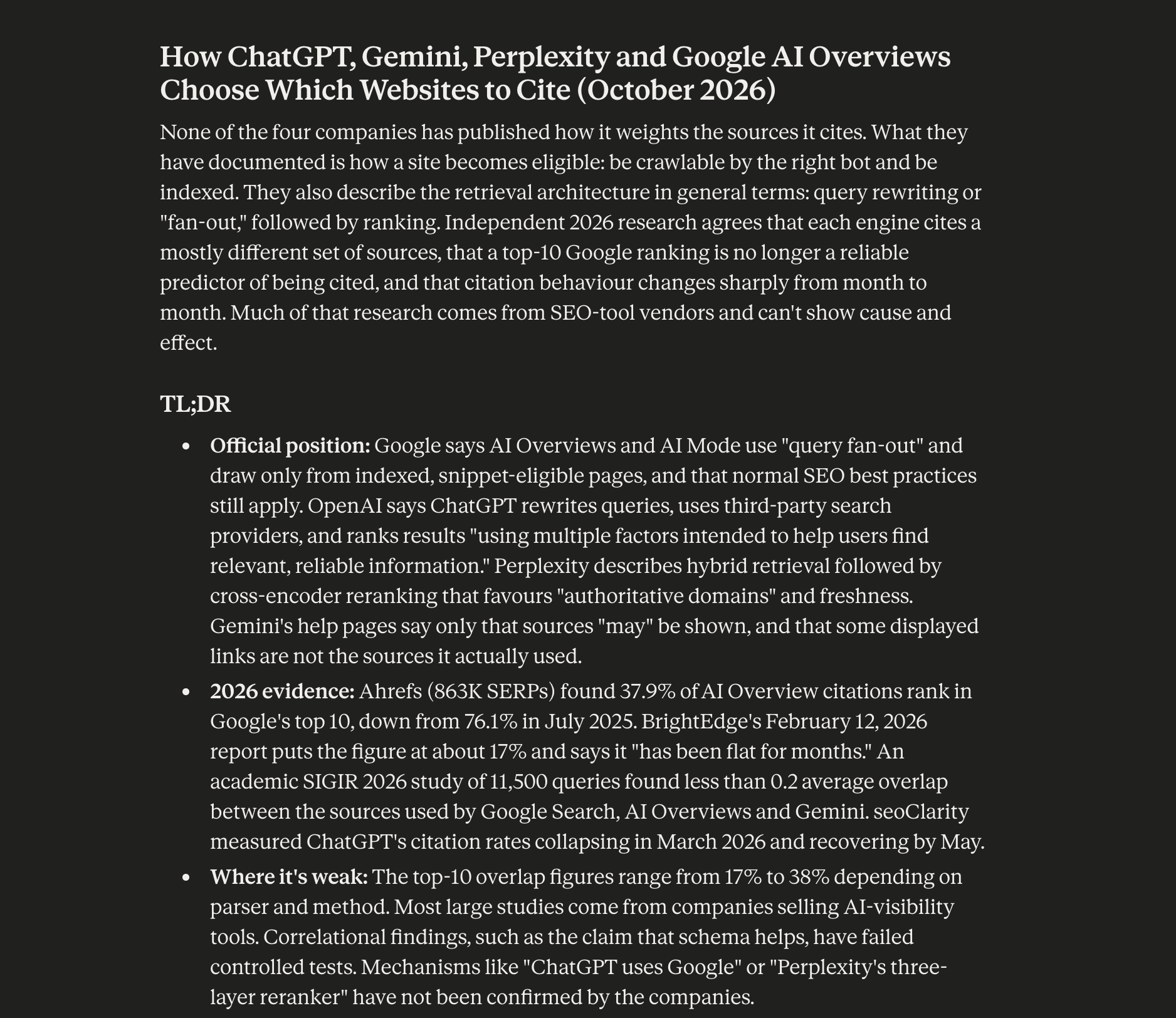 Part of a research report done by Claude.