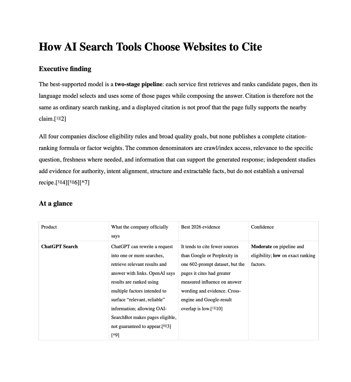 A report by Perplexity on How AI Search Tools Choose Websites to Cite.