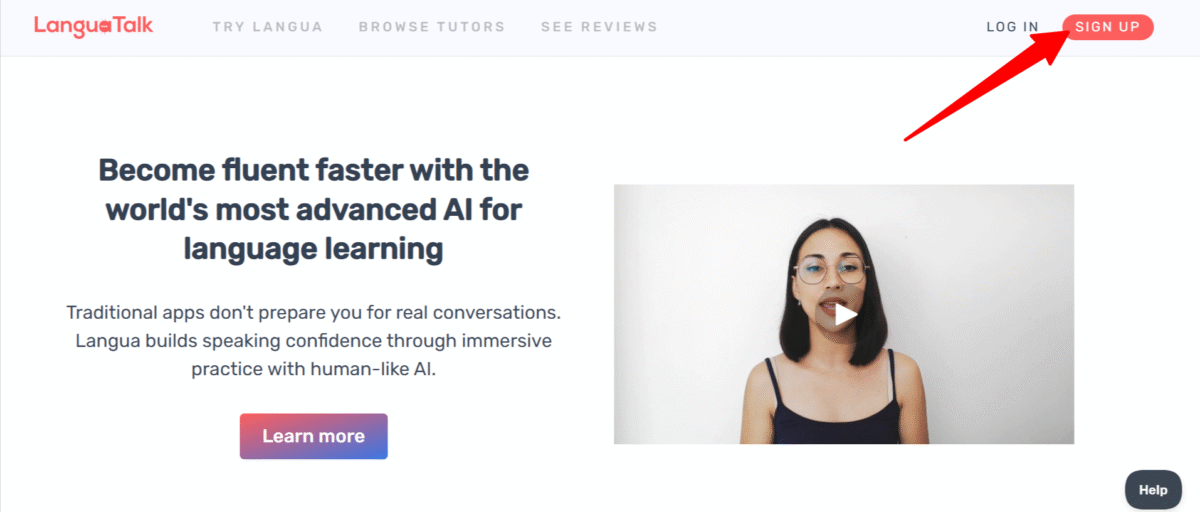 LanguaTalk にサインアップします。
