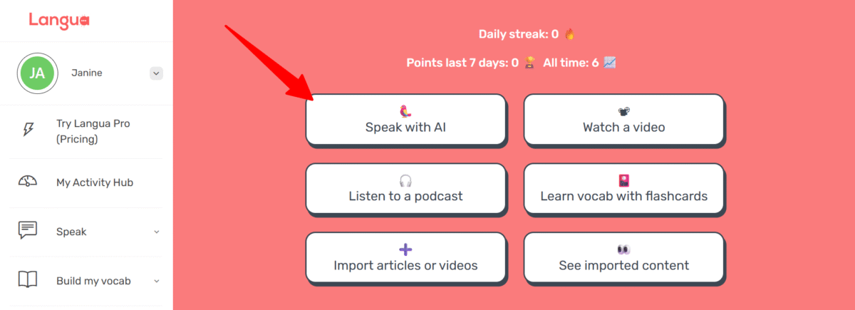 LanguaTalkでAIと会話する。
