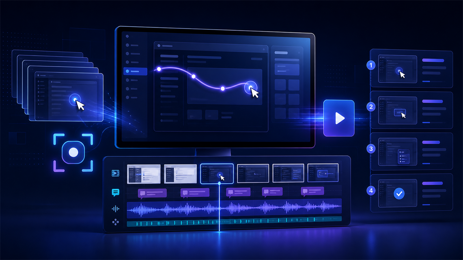 AI screen recording transformed into a narrated step-by-step video guide