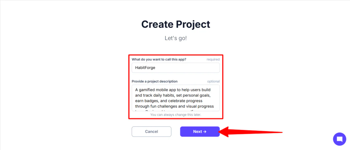 Giving my Draftbit project a name and description.