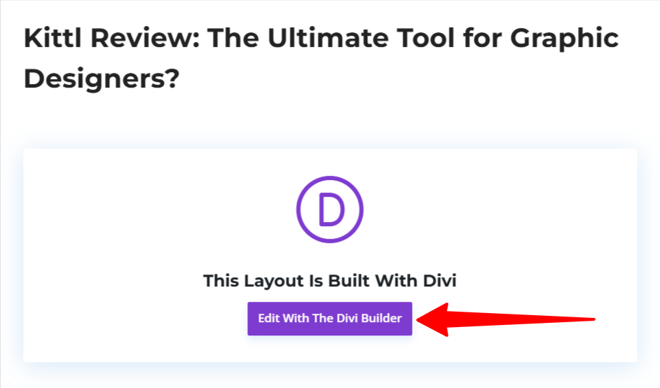 Viestin muokkaaminen Divi-rakentajalla.