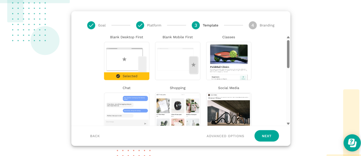 Adalo, platformdan ne istediğimi anlamak için sorular soruyordu.