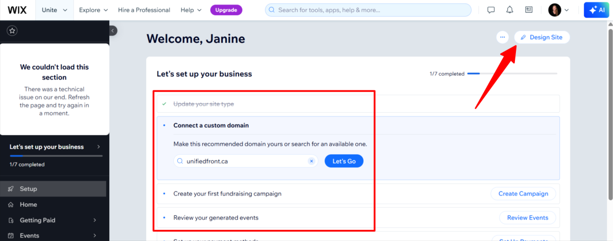 Criando um site no Wix.