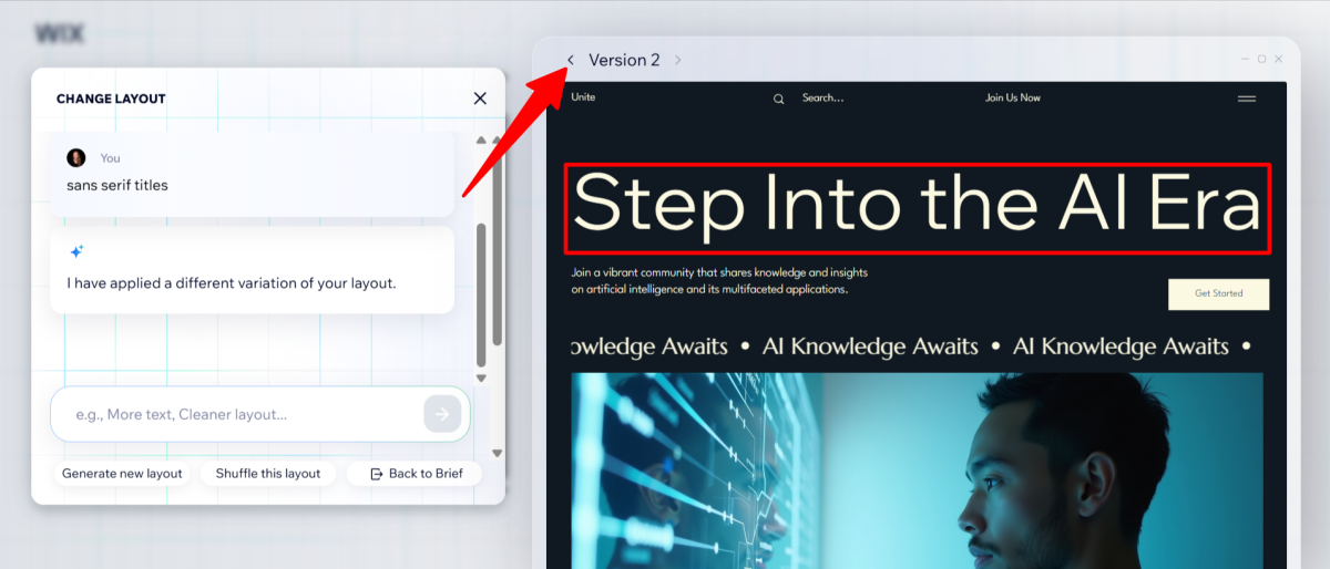 Fazendo com que o Wix altere o título do site de sem serifa para serifa.