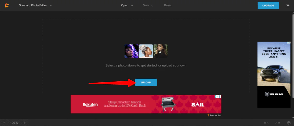Téléchargement d'une photo sur Colorcinch.