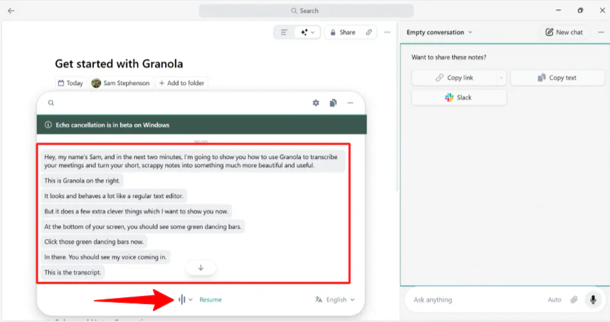 Transcription générée avec Granola AI.