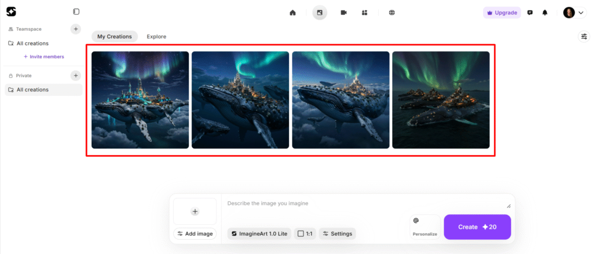 Four images generated with ImagineArt.