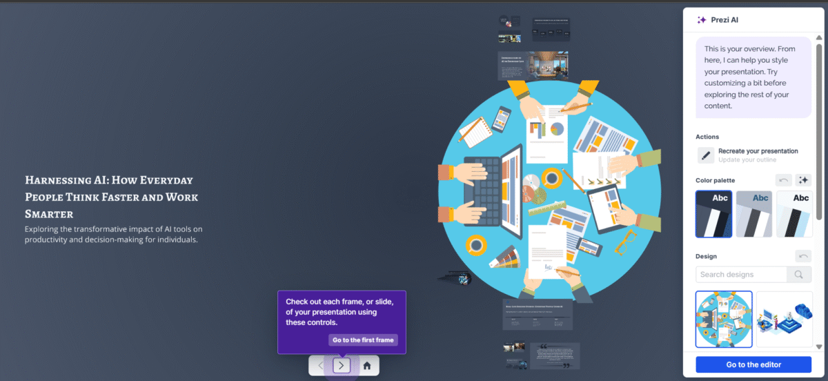 A presentation generated with Prezi.