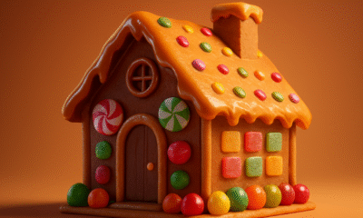 ジンジャーブレッドハウスの3Dモデル。