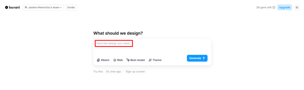 Describing a design to Banani.