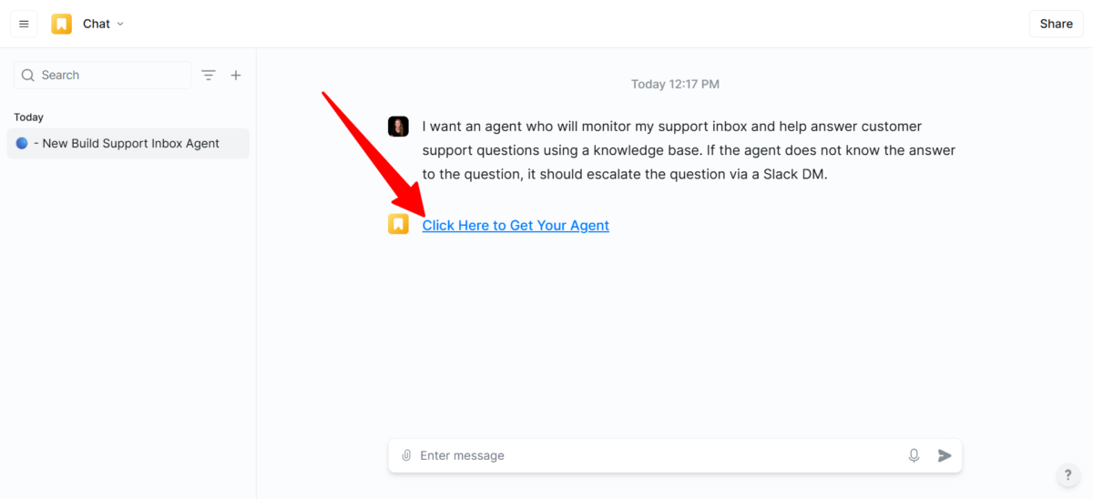לחיצה על הקישור כדי לגשת לסוכן הבינה המלאכותית שנוצר באמצעות Lindy AI.