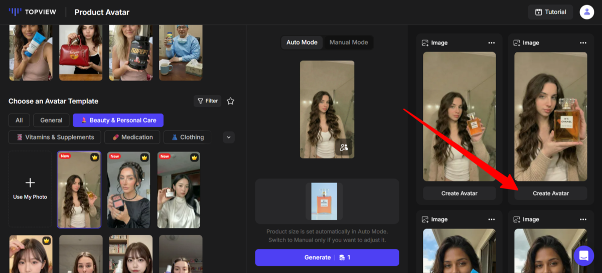 Erstellen eines Avatars mit Topview.