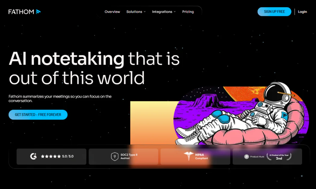 Домашня сторінка Fathom AI.