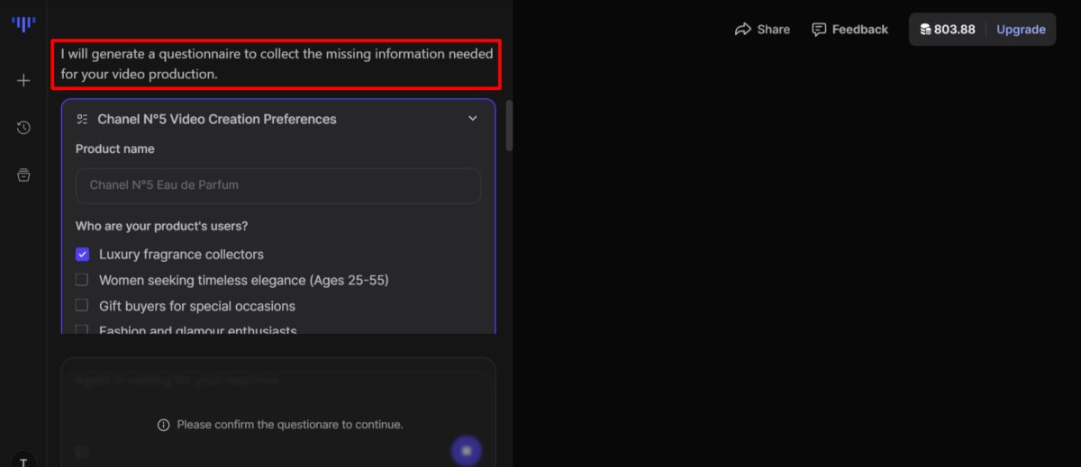 Ich beantworte den Fragebogen zu meinem Video in Topview.