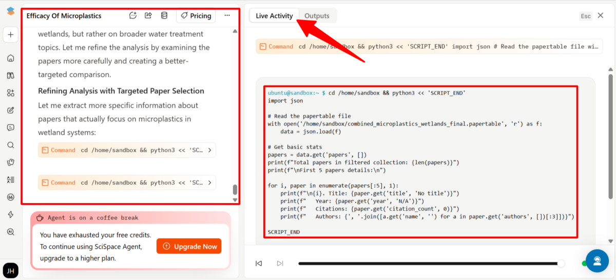 SciSpace outlining its process.