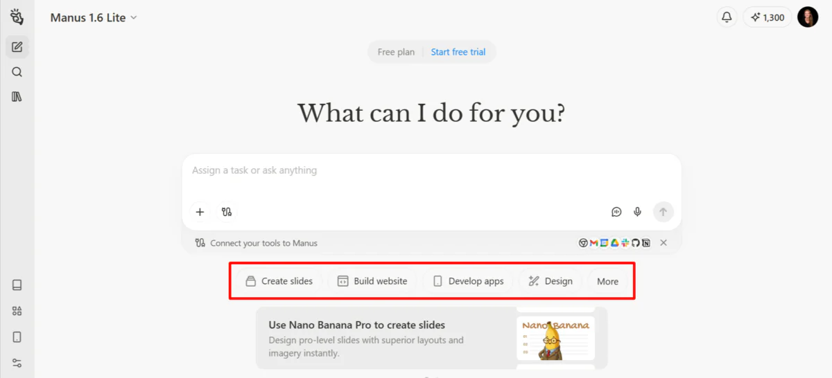 Casos de uso da IA ​​Manus.