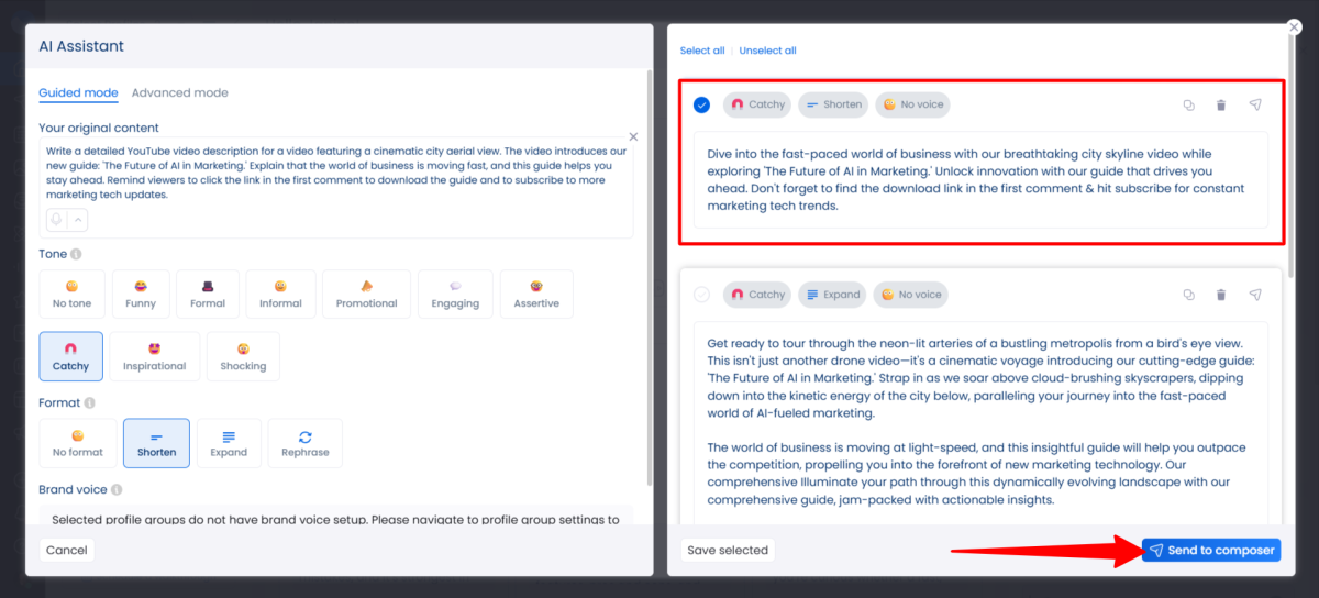 Generating content for a YouTube Short created with Vista Social.