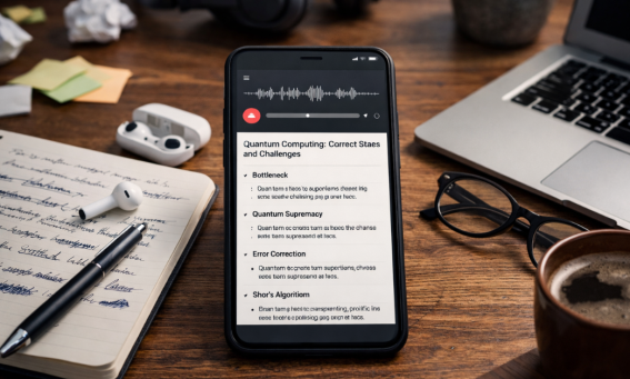 An AI voice-to-text transcription tool that organizes chaotic brain dumps.