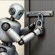 Image générée par IA représentant un robot manipulant une porte cadenassée. Z-Image Turbo via Krita AI Diffusion.