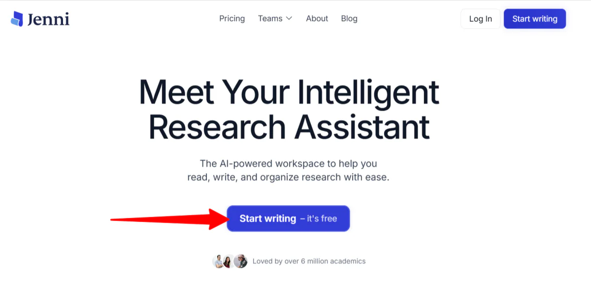 Signing up for Jenni AI.