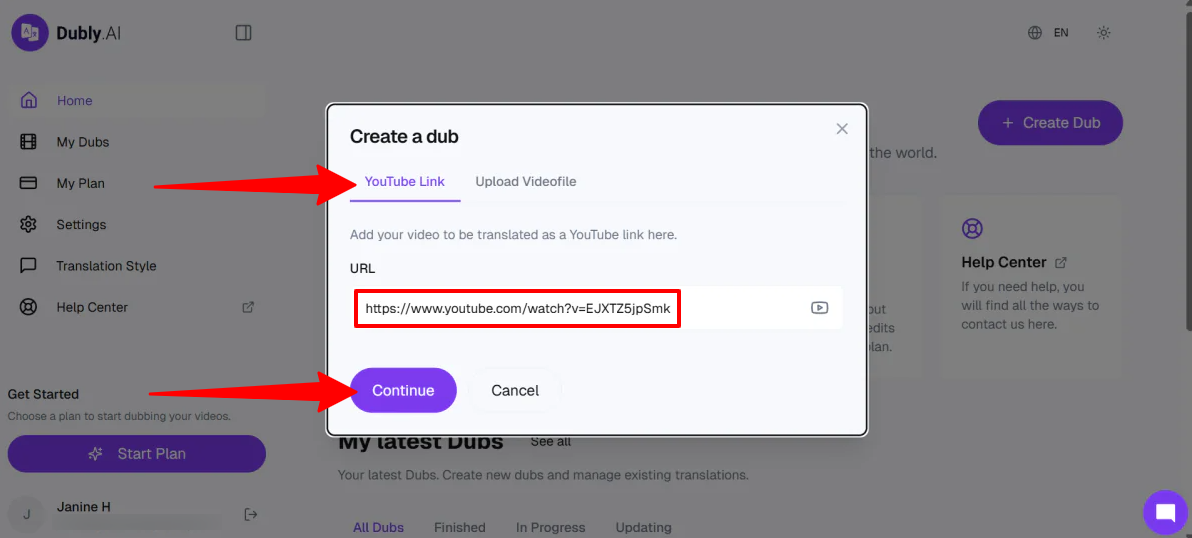 DublyでYouTubeリンクを追加する