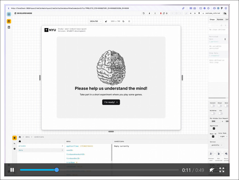 An example of the NYU's Smile library quiz interface. Source - https://smile.gureckislab.org/introduction.html