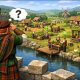 A cartoon image of a SIMs-style game where a Scottish Laird in his castle is regarding the thriving villagers beyond his moat with puzzlement. GPT-1.5.