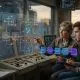 A human expert in a technical control room teaching an AI system to make complex decisions through a holographic interface.