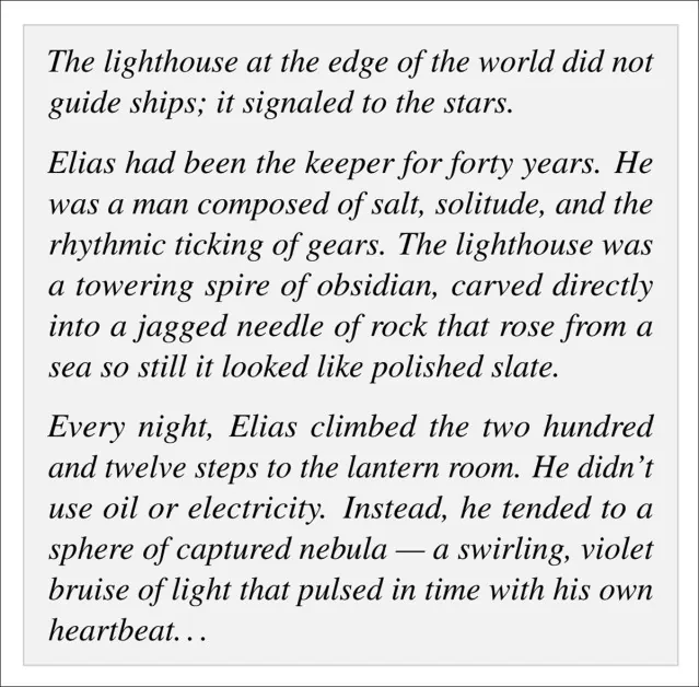 This example, the paper states, was written by Google Gemini 3.1 Flash-Lite, in response to the prompt 'Write a story'.