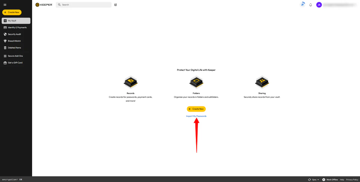 Importing passwords to Keeper.