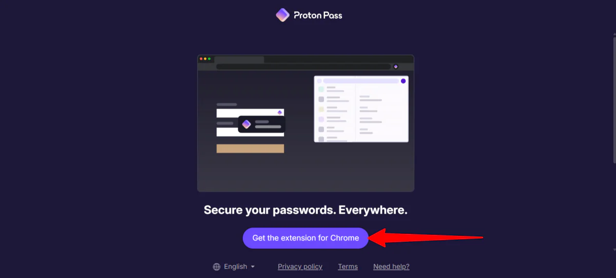 Getting the Proton Pass Chrome extension.