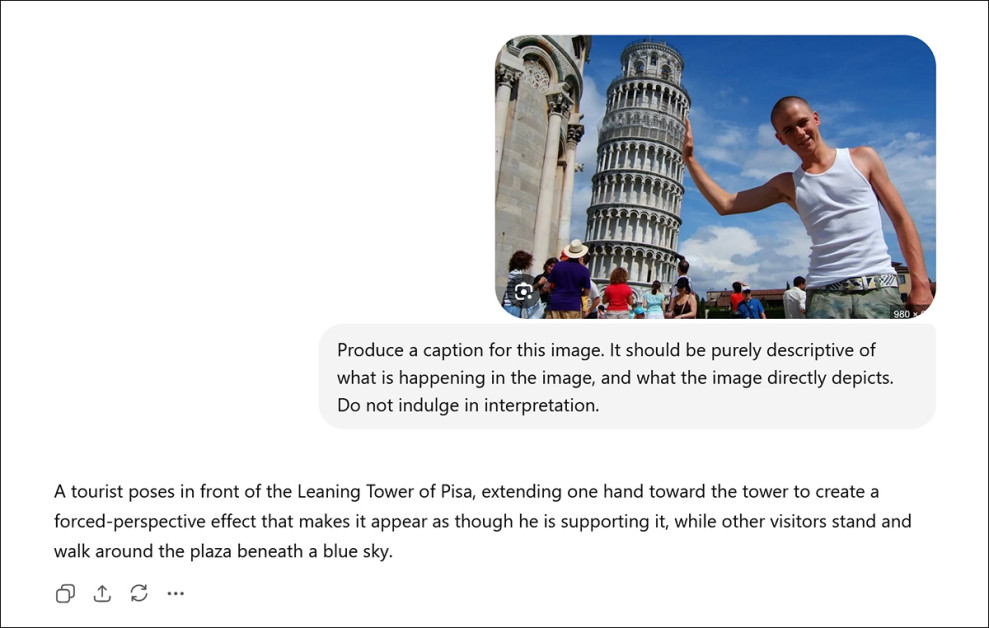 ChatGPT-5.5 is not remotely impressed with this classic tourist trope.