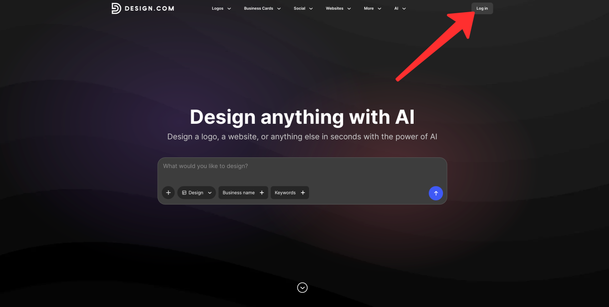 Logging in to Design.com.